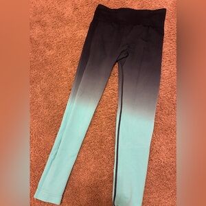 Gradient Blue and Black Kids Leggings